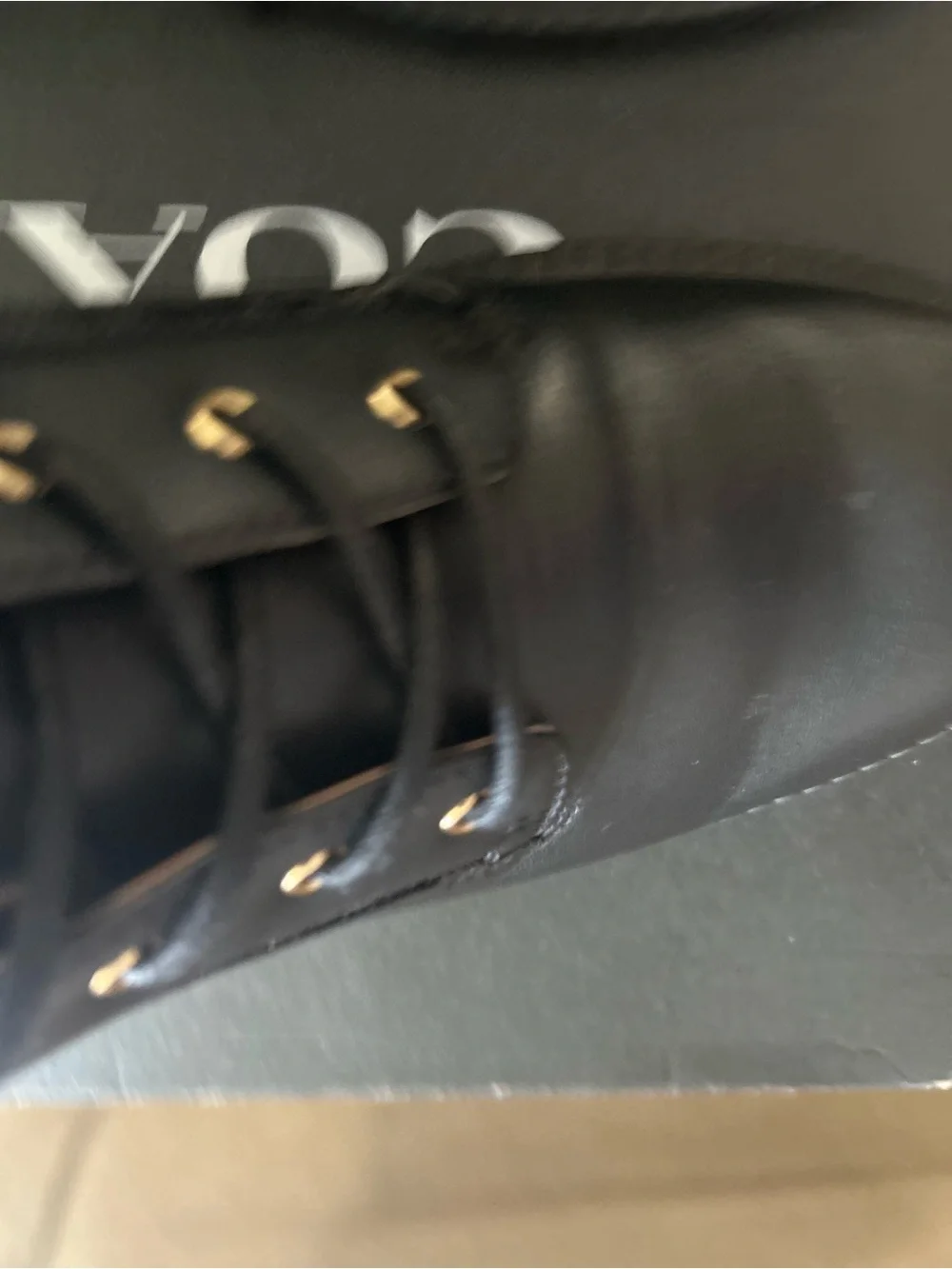Coach Black Leather Combat Boots 10